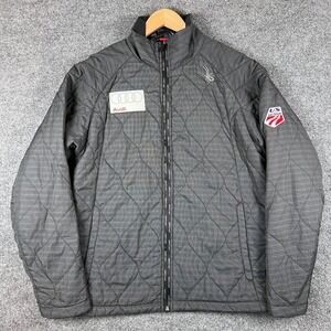 Spyder US Ski Team Jacket Mens M Gray Full Zip Puffer Audi Logo